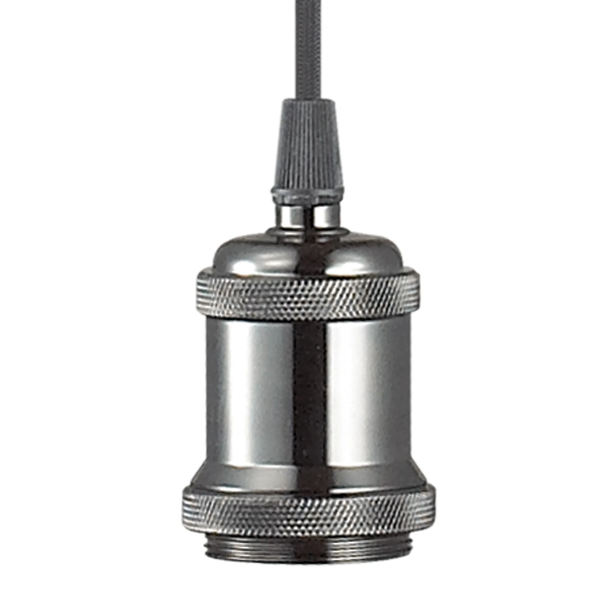 Dreifa 1.5m Single Pendant, 1 x E27, Gun Metal/Black Braided Cable (Maximum Load 1.5kg) D0171  Deco Dreifa Pendant